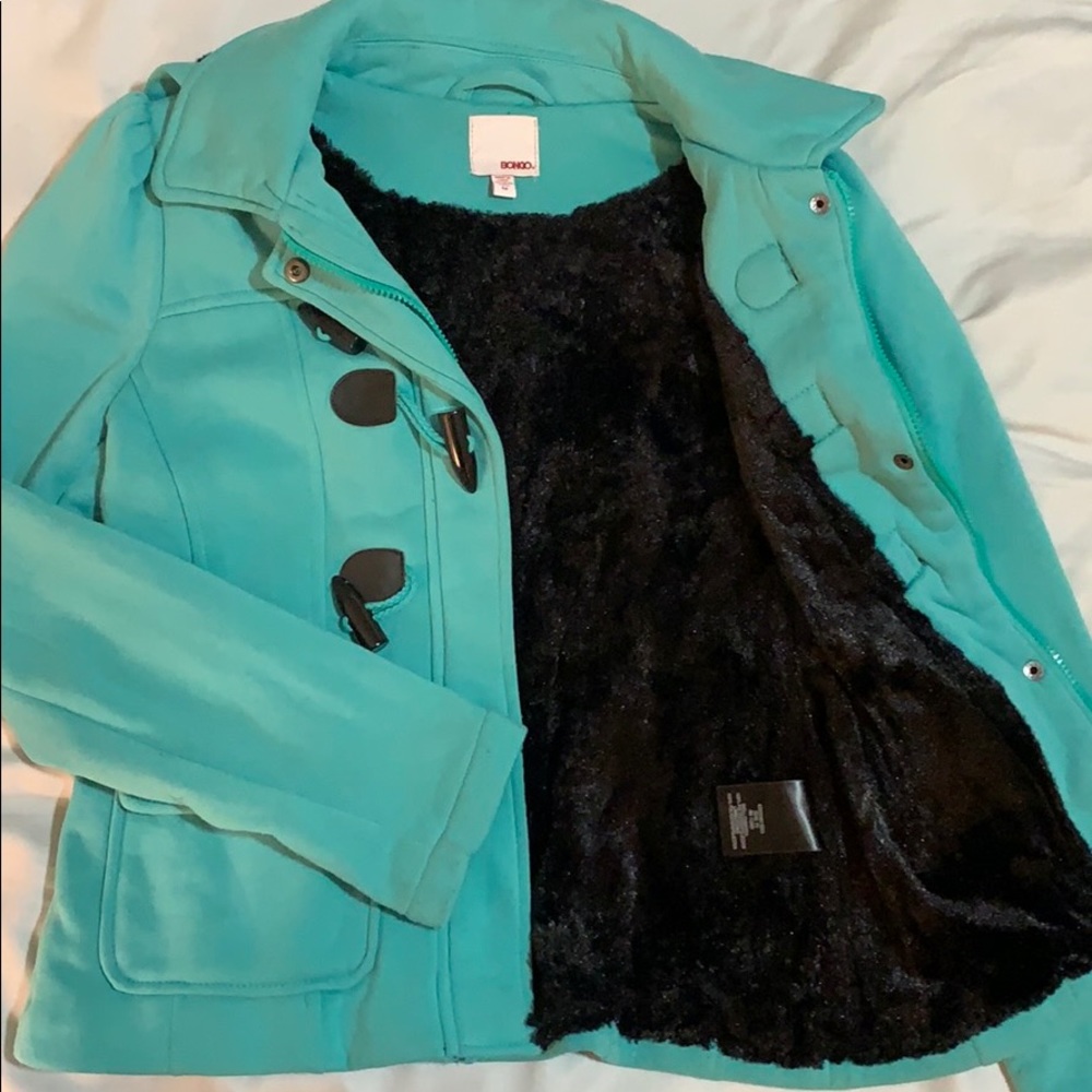 Teal Green Bongo Short Pea Coat